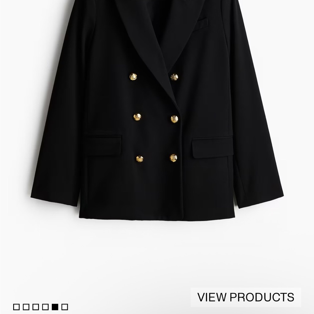H&M Black and Gold Blazer with Tailored Silhouette BNWT
